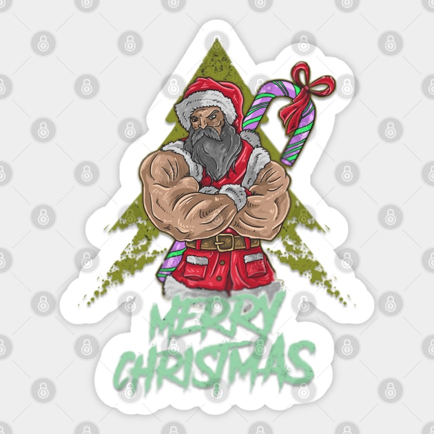 Santa claus big muscle Sticker by GAGO5